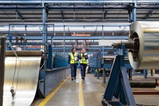 People walking factory